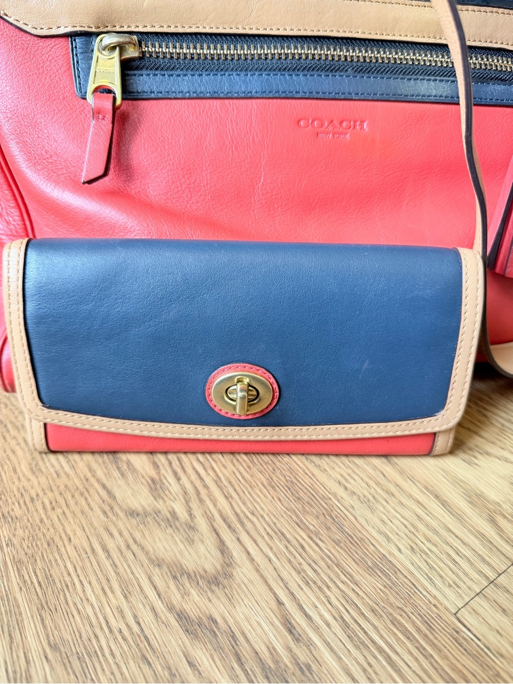 COACH Legacy Archival Leather Color-block Bag with Wallet - Picture 14 of 16